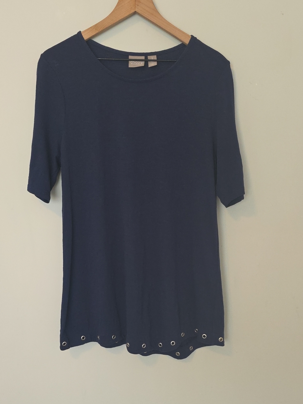 Chico's Cotton Grommet Hem Tunic Top
